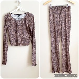 Kendall & Kylie Leopard Print Two Piece Swim Coverup NWT